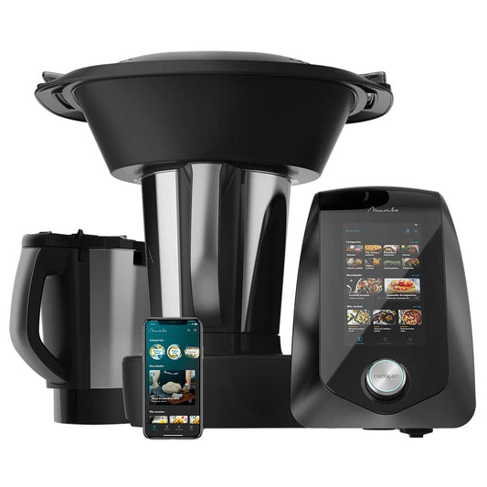 Procesador de alimentos multifunción Cecotec Mambo 12090 Habana. 1700 W, 30 funciones, báscula de cocina, pantalla táctil, bol de acero inoxidable y bol de cerámica aptos para lavavajillas, 3,3 litros.