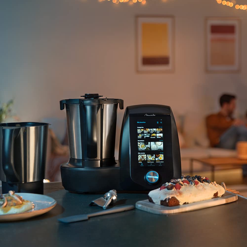 Procesador de alimentos multifunción Cecotec Mambo 12090 Habana. 1700 W, 30 funciones, báscula de cocina, pantalla táctil, bol de acero inoxidable y bol de cerámica aptos para lavavajillas, 3,3 litros.