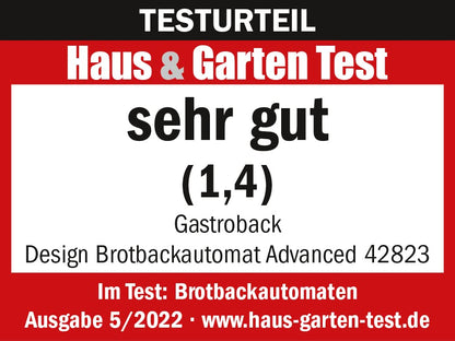 Panificadora Gastroback Advance – 18 Programas, Función Yogur, Acero Inoxidable