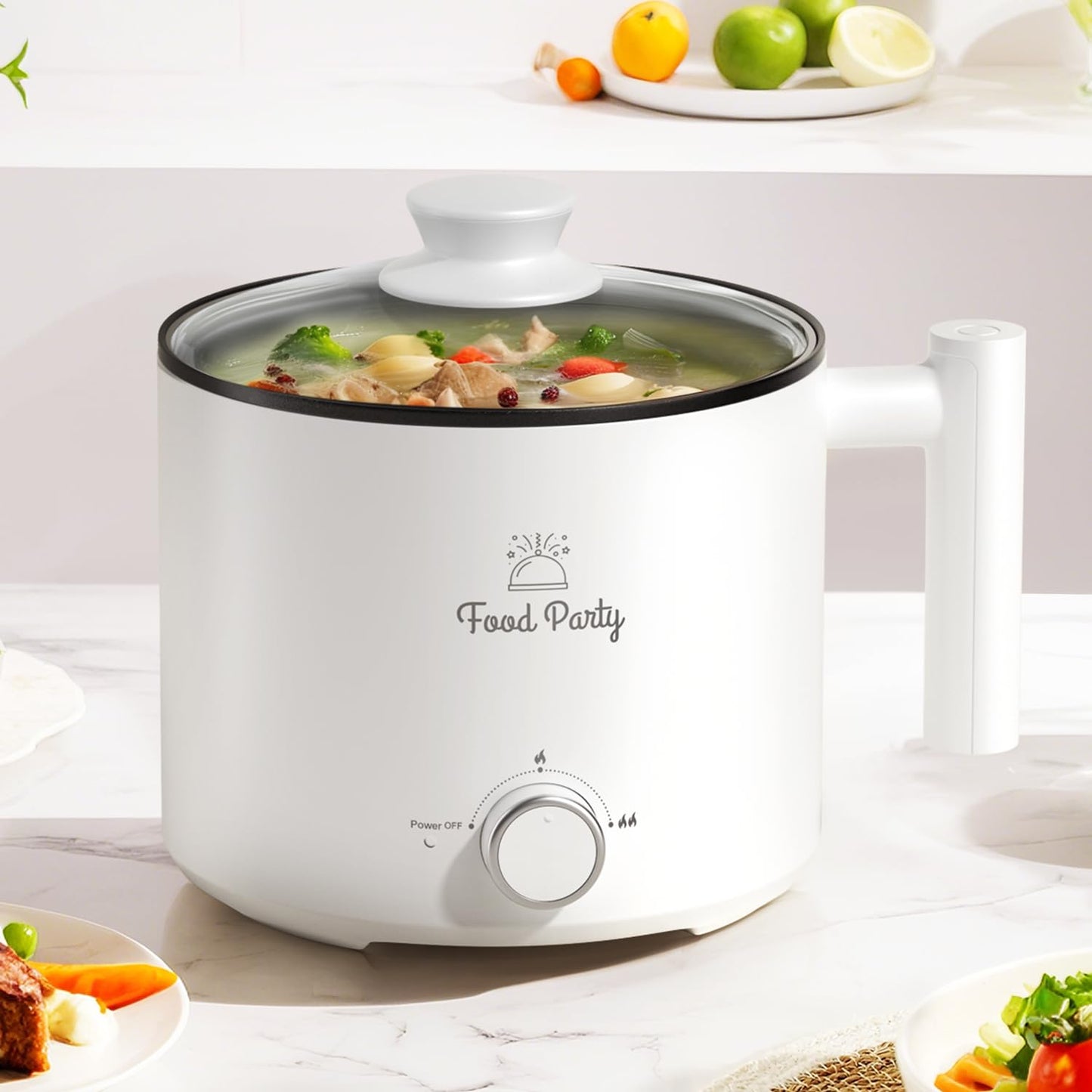 Olla Eléctrica Food Party Hot Pot – 1,8 L, Cocción de Fideos y Fondue, 220 V