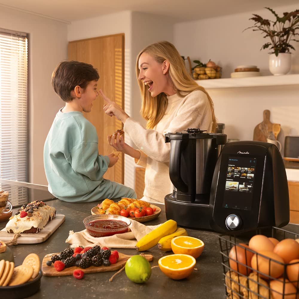 Procesador de alimentos multifunción Cecotec Mambo 12090 Habana. 1700 W, 30 funciones, báscula de cocina, pantalla táctil, bol de acero inoxidable y bol de cerámica aptos para lavavajillas, 3,3 litros.