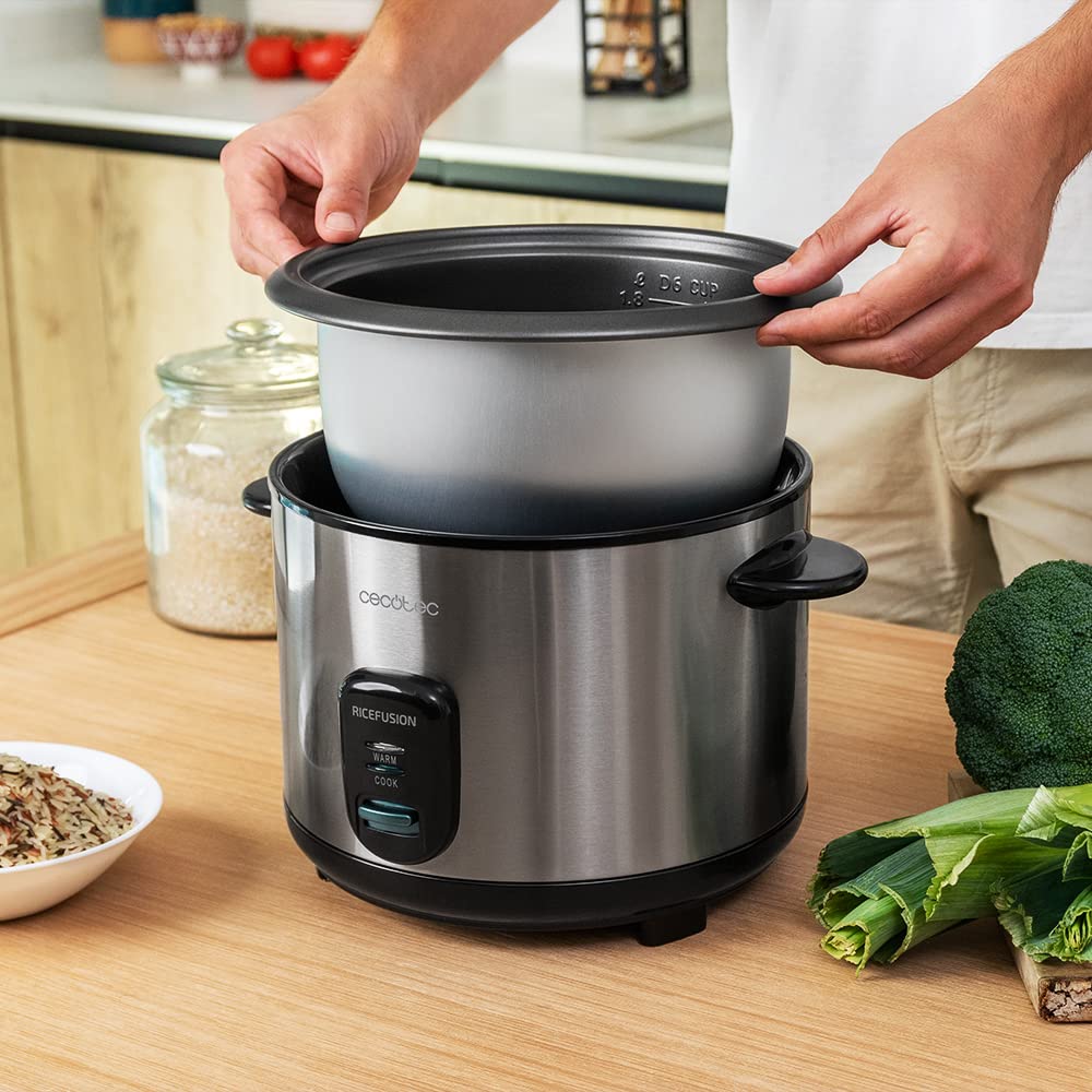 Arrocera Cecotec RiceFusion 7000 Inox – 1,8 L, 700 W, 10 Porciones, Acero Inoxidable