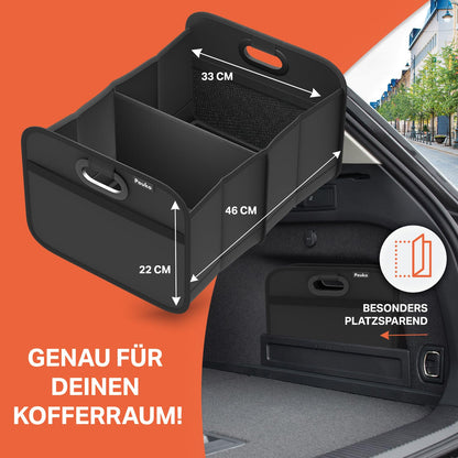 Organizador de maletero POUKO®, plegable, resistente y antideslizante, negro