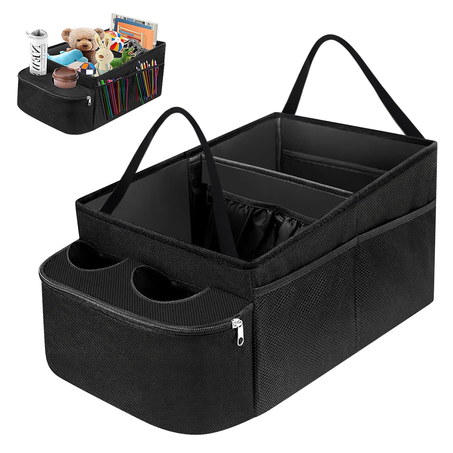 Organizador de coche BYZESTY para asiento de pasajero con portavasos