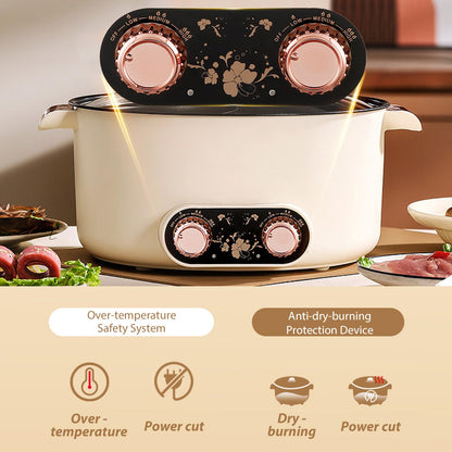 Olla Eléctrica Hot Pot – 5 L, 1350 W, 3 Niveles de Temperatura, Recubrimiento Antiadherente