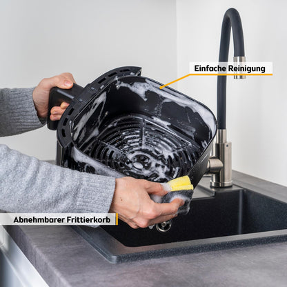 Freidora de Aire TZS First Austria – 5,8 L, 1700 W, 8 Programas, Control Digital