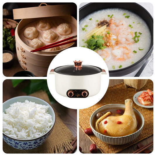 Olla Eléctrica Hot Pot – 5 L, 1350 W, 3 Niveles de Temperatura, Recubrimiento Antiadherente