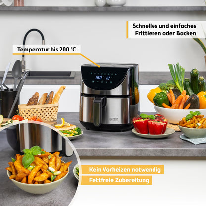 Freidora de Aire TZS First Austria – 5,8 L, 1700 W, 8 Programas, Control Digital