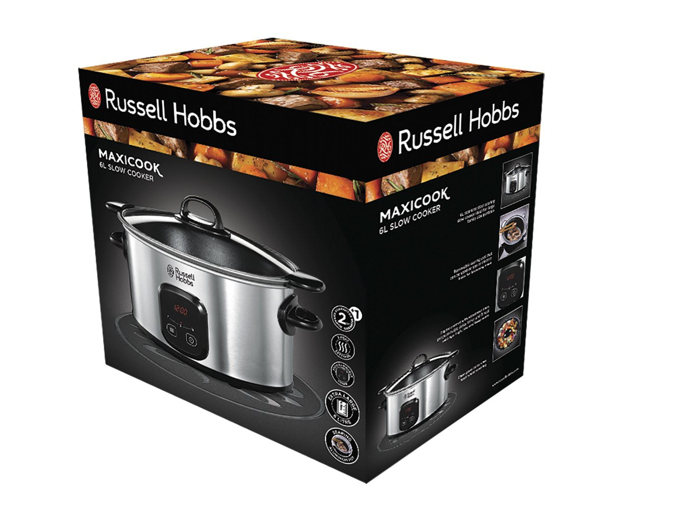 Slow Cooker Russell Hobbs Maxicook – 6 L, Temporizador Programable, Función Mantener Caliente