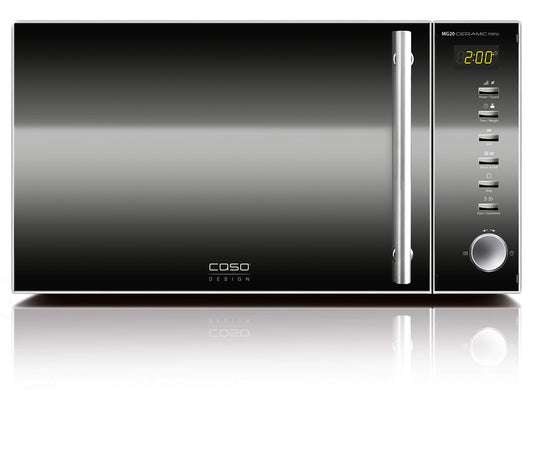 Horno Microondas 2 en 1 CASO MG20 con Función Grill – 20 L, 900 W, Acero Inoxidable, Base Cerámica