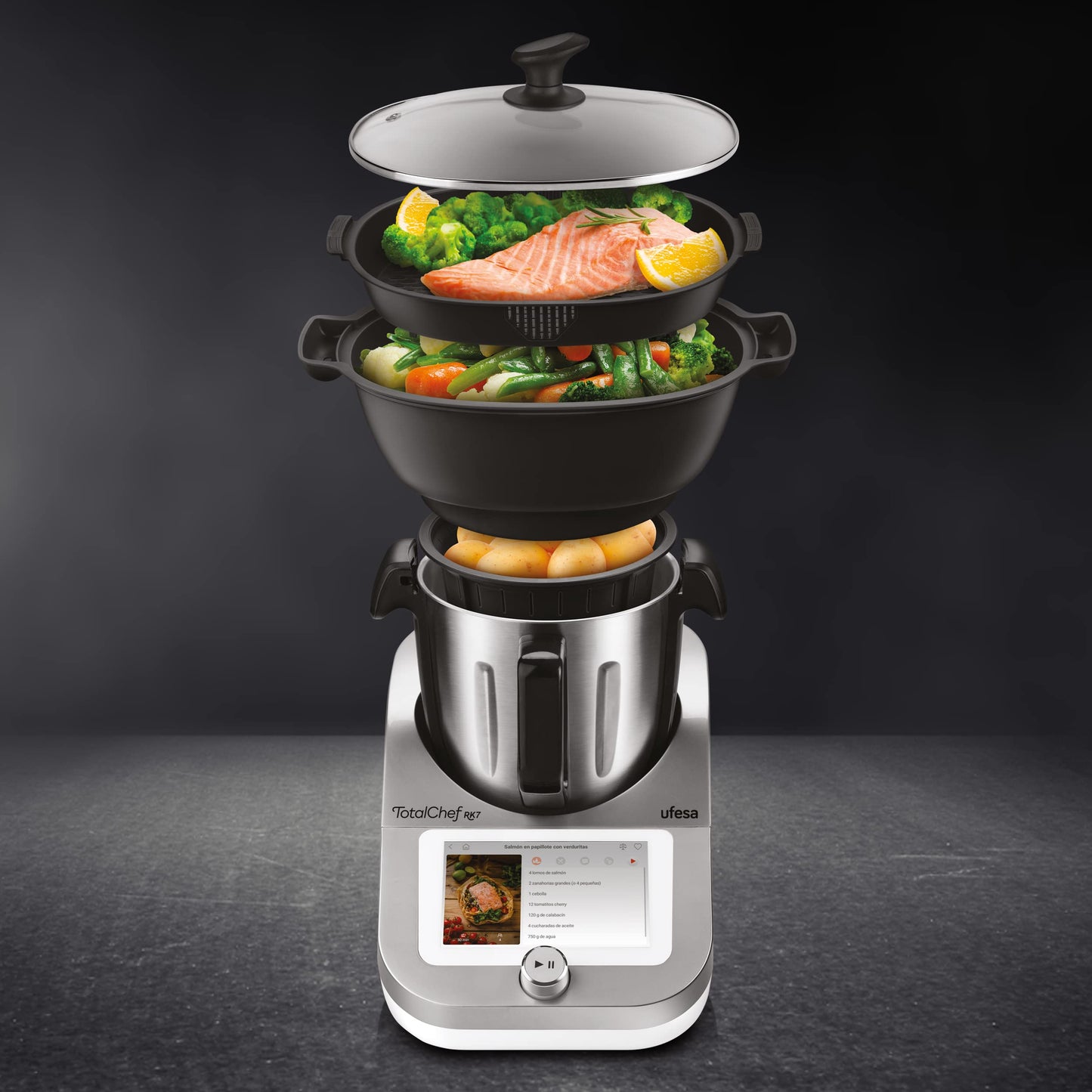 Robot de Cocina Ufesa TotalChef RK7 – 30 Funciones, 4,5 L, Pantalla Táctil 7", Conectividad Wi-Fi