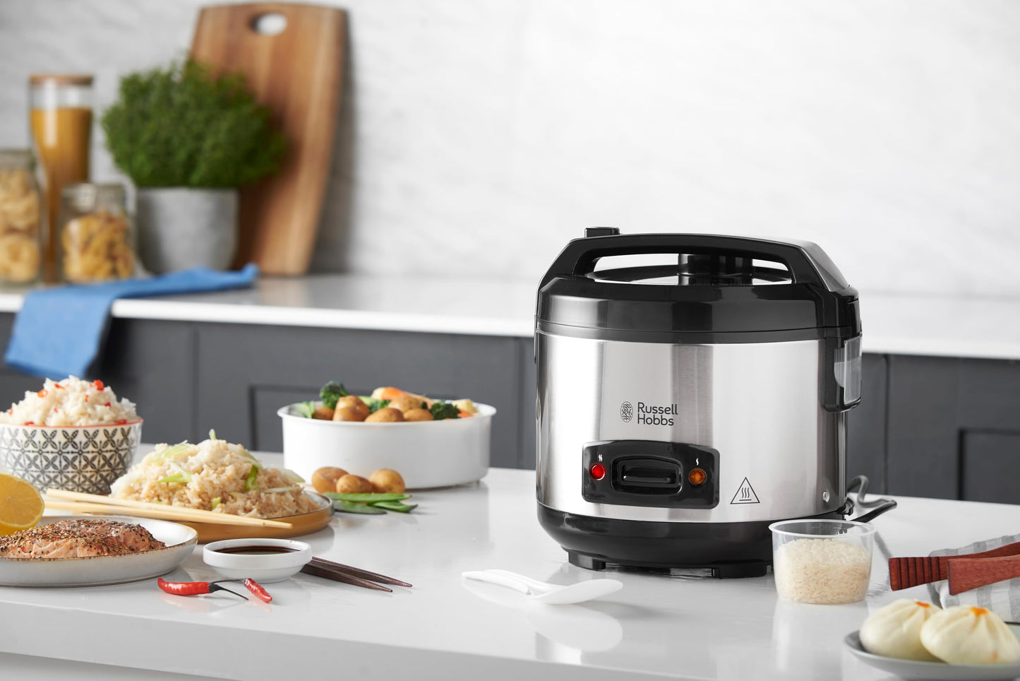 Arrocera Russell Hobbs 1,2 L con Vaporizador y Función Mantener Caliente – Acero Inoxidable