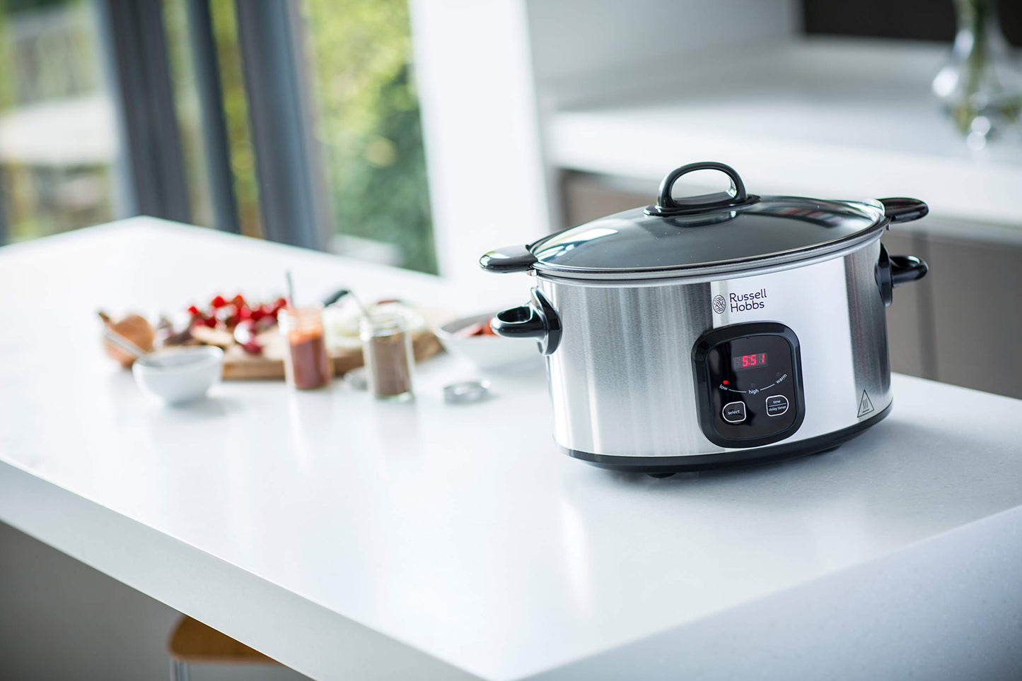 Slow Cooker Russell Hobbs Maxicook – 6 L, Temporizador Programable, Función Mantener Caliente