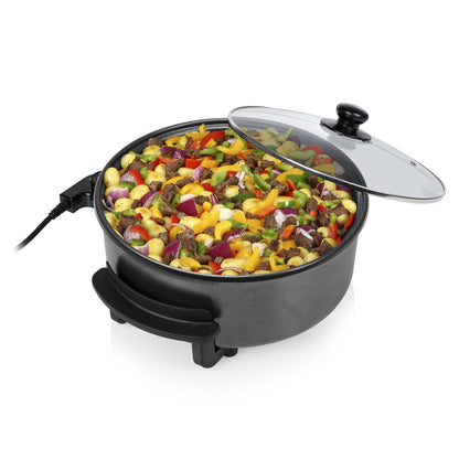 Sartén Eléctrica XL Tristar 30 cm – 5 L, 1500 W, Termostato Ajustable, Negro