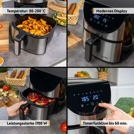 Freidora de Aire TZS First Austria – 5,8 L, 1700 W, 8 Programas, Control Digital