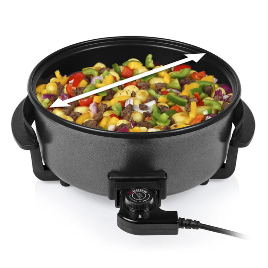 Sartén Eléctrica XL Tristar 30 cm – 5 L, 1500 W, Termostato Ajustable, Negro