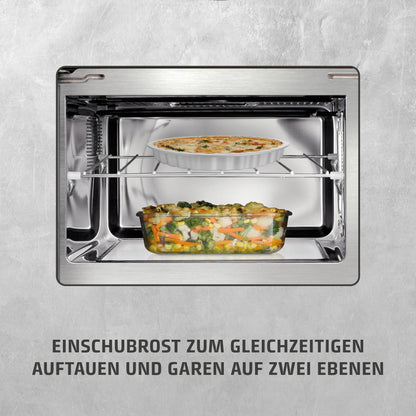 Horno Microondas 2 en 1 CASO MG20 con Función Grill – 20 L, 900 W, Acero Inoxidable, Base Cerámica
