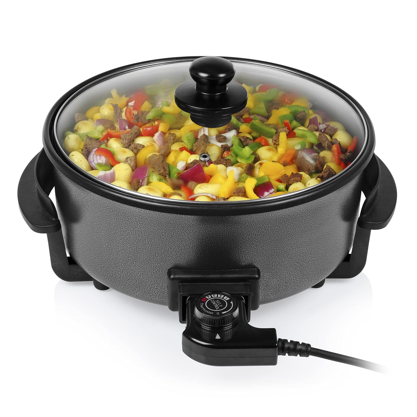 Sartén Eléctrica XL Tristar 30 cm – 5 L, 1500 W, Termostato Ajustable, Negro